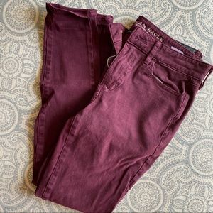 Maroon American Eagle Jeggings